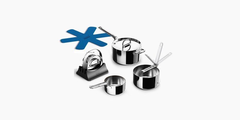 Набір посуду з 3 каструль зі складною ручкою та кришкою Joseph Joseph Space Steel 1000031